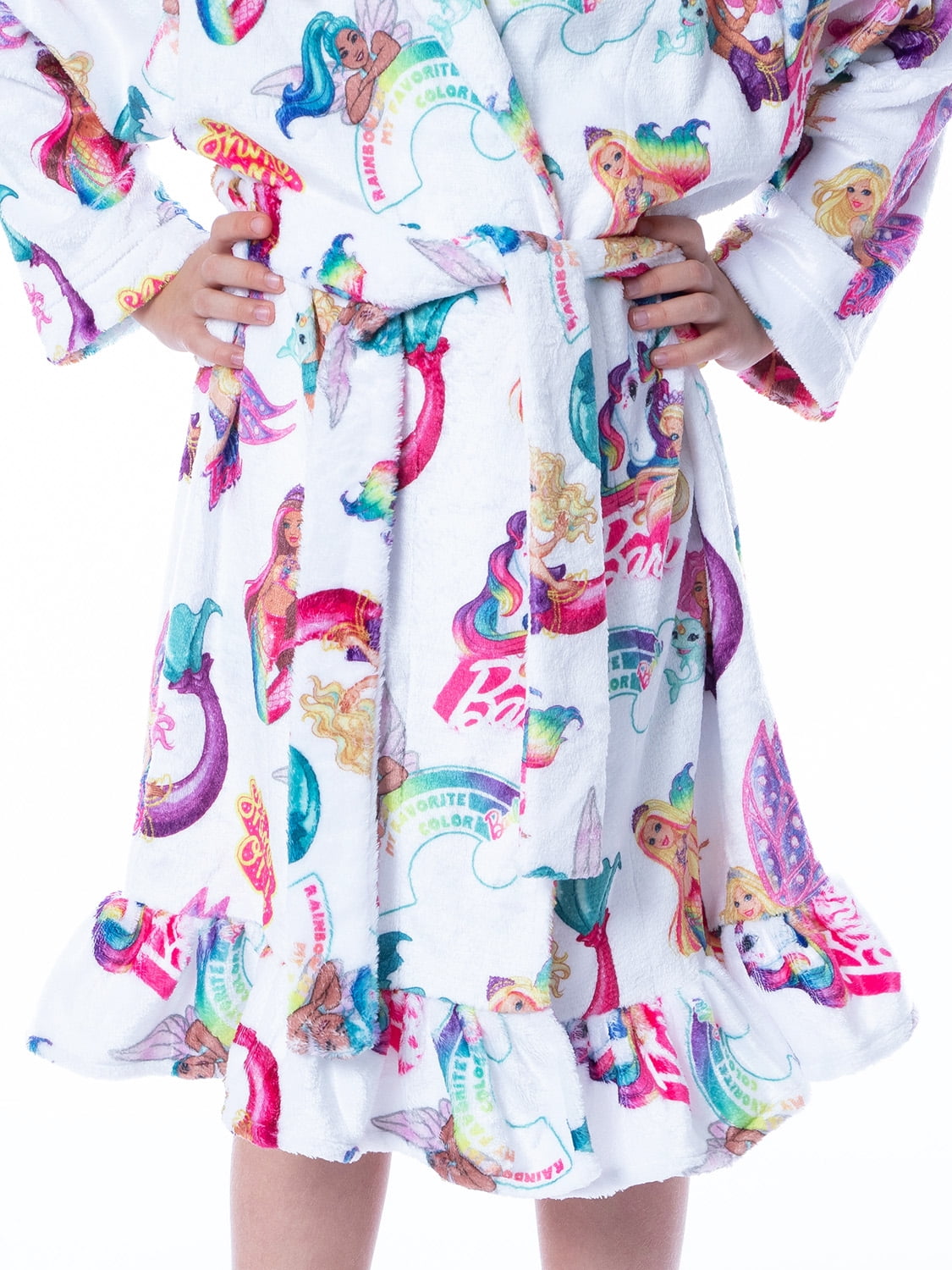  Robes For Girls, Cozy Cute Fleece Flannel Sleepwear Hooded  Print Bathrobe, Pony Purple, 5 Years 5T