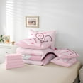thumbnail image 6 of Feelyou 3D Tennis Print Bedding Comforter Set 7pcs for Kids, Modern Sports Game King Bedding Sets, Kawaii Pink Ball Reversible Bed Sheets, Microfiber Bedroom Decor, 6 of 8