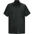 thumbnail image 3 of Red Kap Men's Solid Rip Stop Shirt, Black, Short Sleeve 2X-Large, 3 of 3