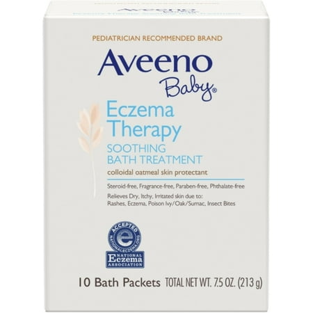 AVEENO Baby Eczema Therapy Soothing Bath Treatment with Natural Oatmeal, 10 ea (Pack of 2)