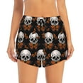 thumbnail image 2 of Picia Butterfly Skull Pattern Women's 2 in 1 Athletic Running Shorts High Waisted Workout Casual Gym Sweat Shorts with Comfy Liner Zipper Pockets-X-Large, 2 of 9