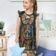 thumbnail image 4 of Fotbe Coffee-Drinking Skull Vestido de Dormir para Niñas de 3 a 10 Años, Mangas Cortas, Estilo Princesa, Pijama Camisón con Mangas Voladas-X-Large, 4 of 6