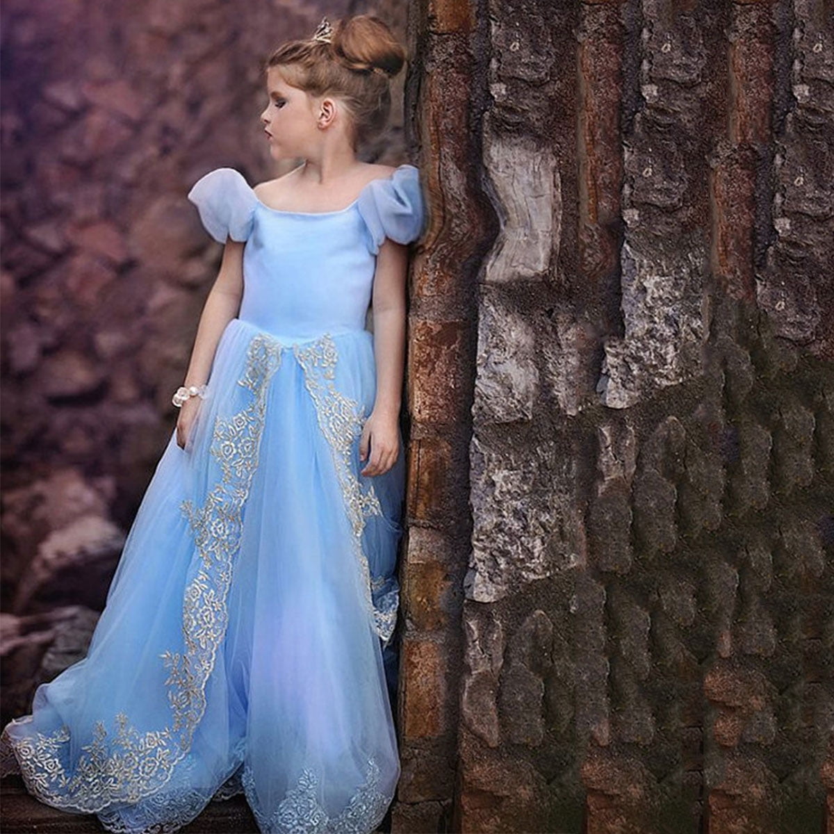 Hawee Deluxe Princess Costumes Little Girls Princess Dress Up Fancy Birthday Party Ball Gown Blue