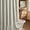 Cream-green Stripe, variant on Farmhouse Shower Curtain with Ruffle Hem Linen Shower Curtains for Bathroom Country Vintage Rustic Natural Fabric, Cream-Green Stripe 72" W x 72" L
