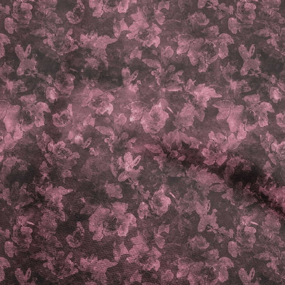 oneOone Velvet Dark Magenta Fabric Abstract Floral Fabric For Sewing Printed Craft Fabric By The Yard 58 Inch Wide-1ra