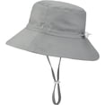 thumbnail image 3 of 2 Packs Baby Sun Hat Adjustable - Toddler Kids Wide Brim Bucket Hat UPF 50+ Summer Play Hat with Chin Strap, 3 of 5