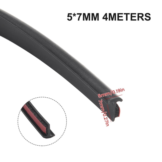 Bgsha 4M T-Shape Rubber Car Door Seal Strip Hood Trunk Edge Weatherstrip Moulding Trim