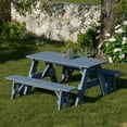 thumbnail image 2 of Wildridge Heritage 72 in. Picnic Table with Detached Benches, Patriot Blue - Outdoor Weather Resistant HDPE Picnic Table for Patio, Porch, Deck, Lawn, 2 of 4