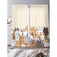 thumbnail image 3 of Sheer Curtains 108 Inches Long, Cartoon Cat Light Filtering Window Curtains for Living Room/Bedroom, Modern Simple Funny Cute Animals Art Rod Pocket Voile Sheer Curtain Drapes, 52"W x 108"L, 2 Panels, 3 of 8
