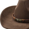 thumbnail image 5 of OJSFQUFP Suede Wide Brimmed Retro Top Hat for Men and Women Outdoor Travel Hat Jazz Hat Ethnic Top Hat, 5 of 7