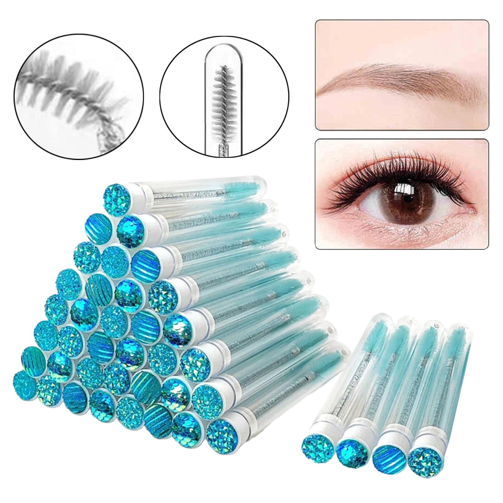 TOOYFUL 40 Pieces Disposable Mascaras Brush Makeup Tool Gifts Lash Styling for Salon Green