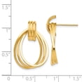 thumbnail image 3 of Real 14kt Yellow Gold Polished Triple Circle Fancy Post Earrings; for Adults and Teens; for Women and Men, 3 of 3