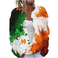 thumbnail image 2 of Cárdigan informal de punto con estampado del Día de San Patricio para mujer, abrigo con botones, 2 of 5