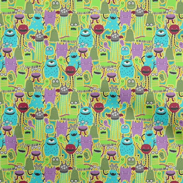 oneOone Polyester Spandex Light Green Fabric Abstracts Sewing Material Print Fabric By The Yard 56 Inch Wide