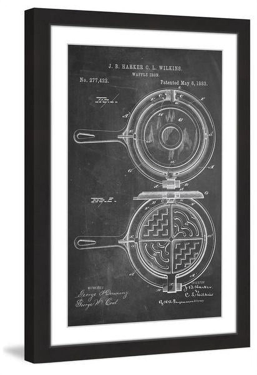 "Waffle Iron 1883 Chalk" Framed Painting Print