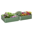 thumbnail image 1 of Outsunny Raised Garden Bed, 39" x 39" x 12" Planter Box Set of 2, Green, 1 of 10