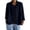 Navy, variant on PBFRDSJ Tops for Women Trendy Summer Classic Pleated Textured Cotton Linen Jacket Single-Breasted Lapel Long Sleeve Cardigan Business Casual Work Outwear