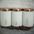 thumbnail image 5 of MegaChef Essential 3-Piece Kitchen Storage Canister Set, Matte White/Copper, 5 of 7