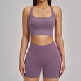thumbnail image 1 of Top-kevin Women 2 Piece Workout Sets High Waisted Tummy Control Biker Shorts Halter Padded Tank Tops, 1 of 7