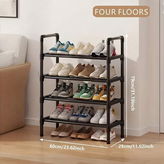 Freestanding Shoe Rack, Portable Shoe Storage Organizer for Entryway Bedroom Closet