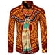 thumbnail image 3 of Camisa de manga larga informal con cuello vuelto y botones con estampado africano Dashiki para hombre, ropa de calle de moda, tops de tendencia, ropa para hombre, 3 of 4