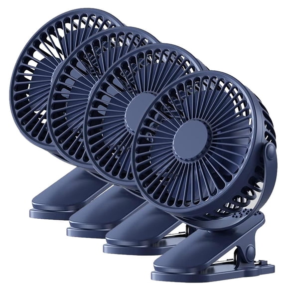 Soplador Aire USB Escritorio MiniBreezeBlue 4Pzas 4"Ø Azul USB 5V 3 Velocidades Ventiladores de Escritorio. VentDepot MXBBZ-004