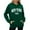 Dark Green, variant on Hpapadks Hoodie Women Oversized Short Velvet City Print Long Sleeve with Pockets Hooded Sweatshirt for Women Dark Green L