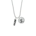 thumbnail image 2 of Delight Jewelry Silvertone Beaded ''Dance'' Silvertone Script Initial Disc - Z - Charm Necklace, 20"+3", 2 of 4
