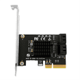 thumbnail image 3 of PCIE X4 to SATA Card PCI-E Adapter PCI-E 3.0 to SATA3.0 Expansion Card 4Port SATA III Add on Card for SSD HDD Mining, 3 of 7