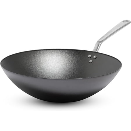 Cookware | 13" Seasoned Carbon Steel Wok - (Like Cast Iron, but Better) | Professional Cookware | Crafted in Sweden | Induction Compatible