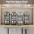 thumbnail image 6 of 2 Pack Pull Out Spice Rack Organizer for Cabinet, AOKIWO Multi-Purpose Kitchen Storage Cabinet Organizer, Fits 12"H x 11"D x 5"W, Black, 6 of 10