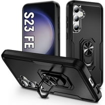 for Samsung S23 FE Case for Galaxy 23 FE,with ring[Military Grade Shockproof] Heavy Duty Shockproof Anti-Scratched Phone Case,Case for S23 FE,Black