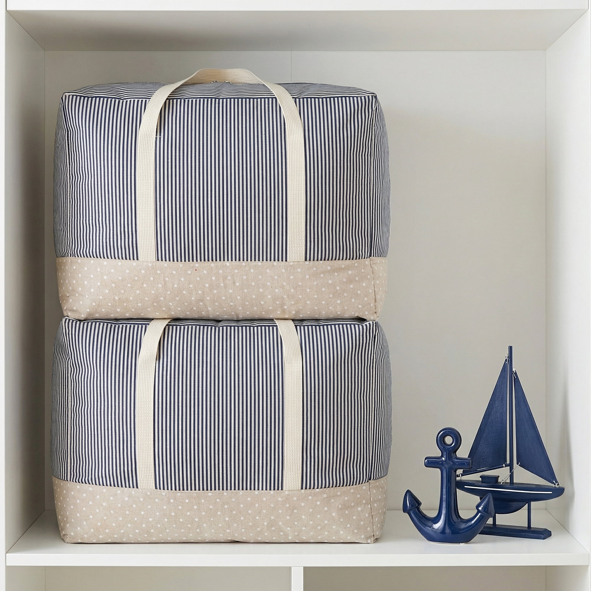 Unique Bargains Clothes Storage Bag for Closet Organizer Blue 22.8"x15.7"x11.8"