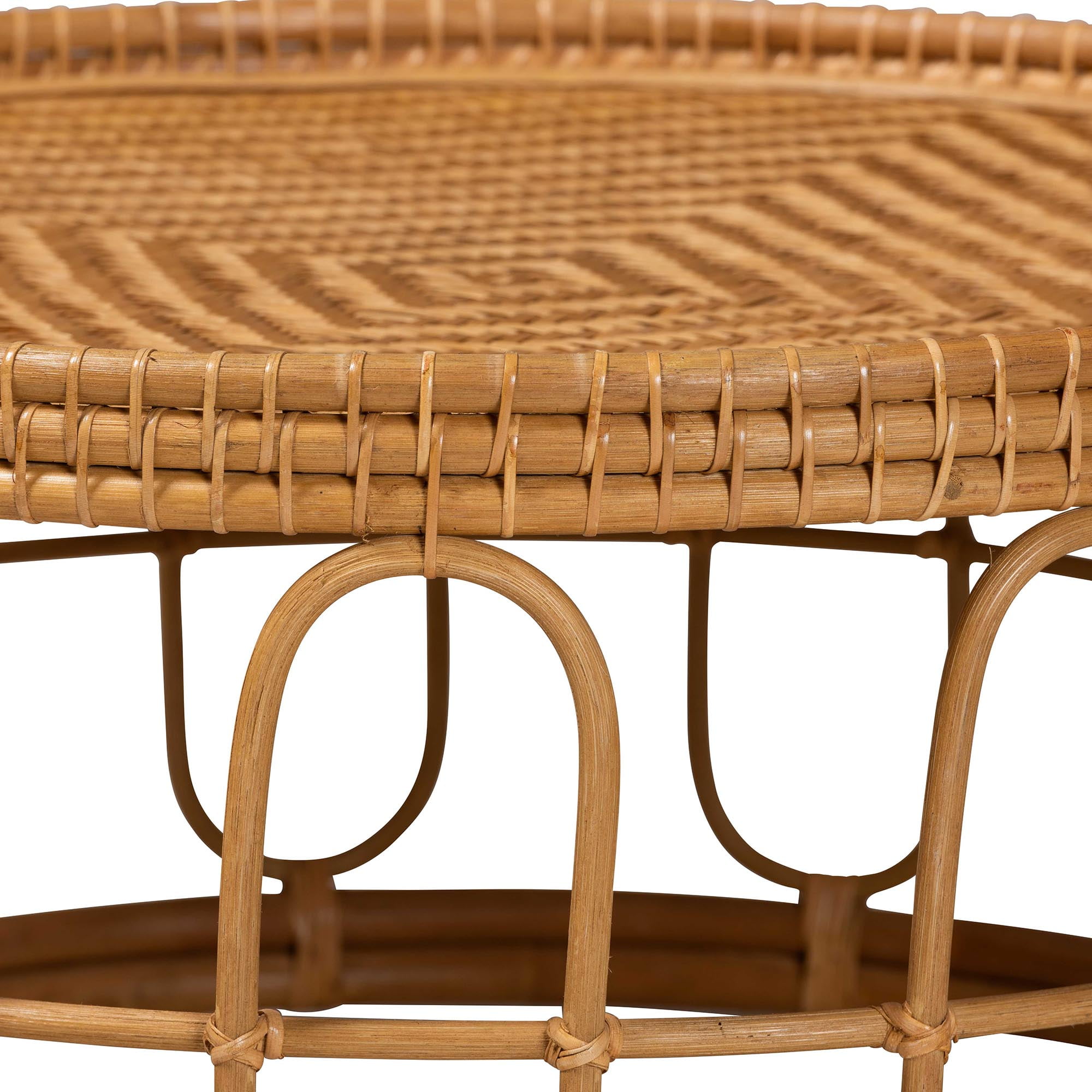 bali & pari Phoenix Rattan BOHO Coffee Tables, Light Honey