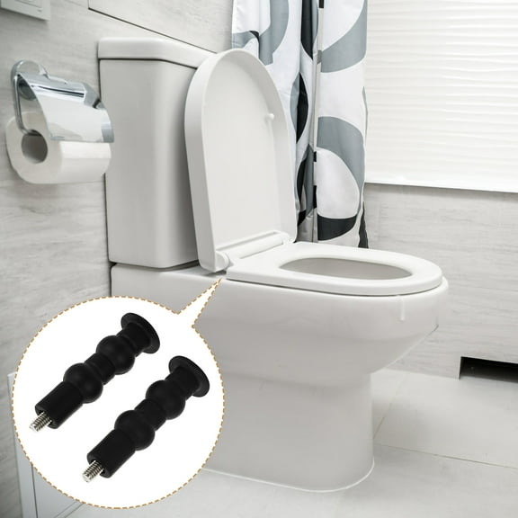 ORDDIART 2Pcs Toilet Seat Screws Fittings Black Stainless Steel for Toilet Hardware Replacement