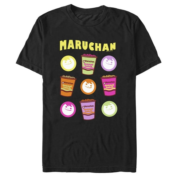Men's Maruchan Neon Logos  Graphic Tee Black Medium