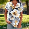 thumbnail image 4 of Ailaofu Women's Summer Short Sleeve Tunic Plus size ladies shirts Floral Blouse Loose Flowy Tops for Leggings, 4 of 6