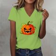 thumbnail image 2 of Bovemsi Womens Shirt Sleeve Tops Soft Loose‑Fit V‑Neck Graphic Short‑Sleeve Prints Fashion Outfits Clothes Breathable XXL, 2 of 4