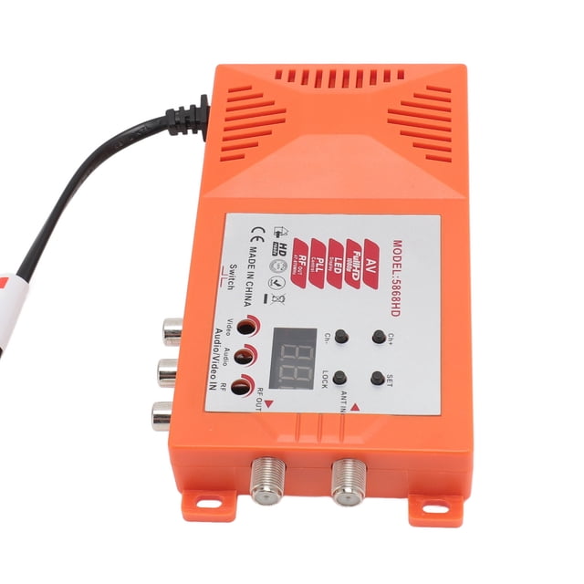 Interface Multimédia HD AV vers RF Modulateur, PAL NTSC HD 1080P Modulateur RF Coaxial avec Commutateur de Port d'Antenne, Convertisseur RF Modulateur Interface Multimédia HD Adaptateur Démodulateur RCA