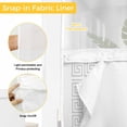thumbnail image 6 of Black Geometric No Hook Shower Curtain Waterproof, Bathroom Curtains with Snap in Liners and See Through Top Window, Modern Abstract Art Key Greek Design Hotel Style Bathtub Curtains Shower 72"Wx96"L, 6 of 8