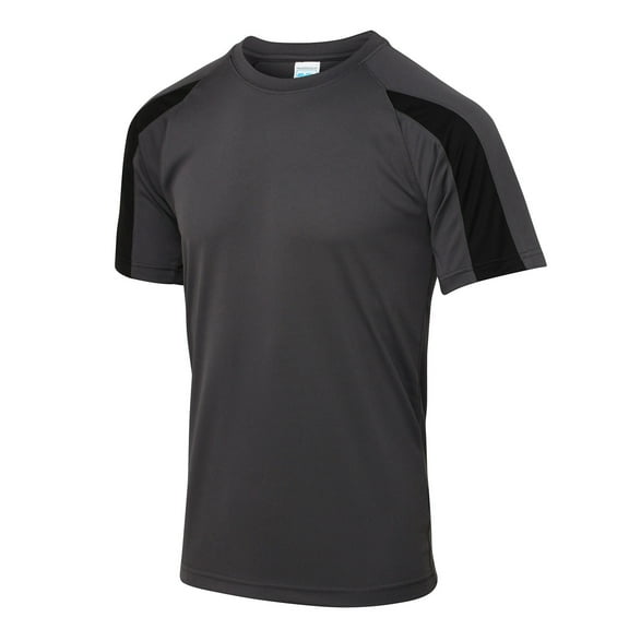 Just Cool Mens Contrast Cool Sports Plain T-Shirt