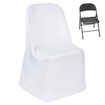 Efavormart 100 PCS White Linen Polyester Folding Chair Cover Dinning Chair Slipcover For Wedding Party Event Banquet Catering