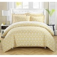 thumbnail image 1 of Chic Home DS1327-US Callista Géométrique Ensemble de Housse de Couette Réversible Imprimé Diamant - Jaune - Grand - 3 Pièces, 1 of 1