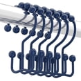 thumbnail image 1 of LAICAIW Shower Curtain Hooks Rings, Navy Blue, 1 of 7