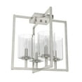 thumbnail image 2 of Hunter - Kerrison 4-light Brushed Nickel, Large Flush Mount Light, Dimmable, Modern Style, Square Shaped, for Bedrooms, Dining, Living Rooms - 19547, 2 of 5
