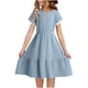 thumbnail image 1 of Odeerbi Niñas Verano Algodón Lino Vestidos Tiered Niños Color Sólido Cuello Redondo Manga Corta Vestido de Encaje Empalmado, 1 of 8