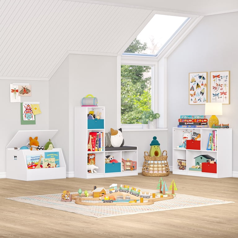 RiverRidge Kids Horizontal Bookshelf Toy Organizer with 2 Open