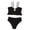 Black, variant on Girls 2 Piece Swimsuits Metallic Shell Bikini Sets Stylish Bathing Suits for Teens Summer Girls' Swimwear Black,5-6 Years