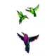 thumbnail image 1 of 3 piezas de pared de colibrí de Metal hecho para decoración de pájaros hogar, 1 of 9