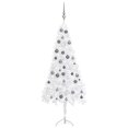 thumbnail image 1 of vidaXL Corner Artificial Christmas Tree LEDs&Ball Set White 150 cm PVC, 1 of 5